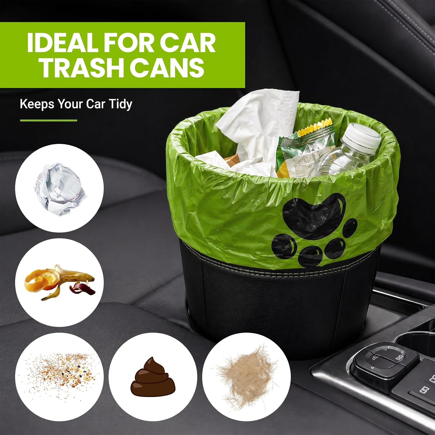 3 Rolls Car Trash Bag, Auto Garbage Bags, Large image 4