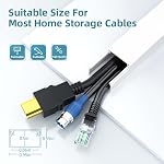 Delamu Cord Hider, 157in Couvercle de cordon, housses de cordon premium pour fils sur mur, kit de cache-câble pour les fils de cache dans la gestion de câble maison et de bureau, 10X L15.7in X W0.95in X H0.55in, blanc