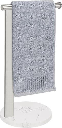 Siyzda Toallero de mano para baño, toallero de mano independiente en forma de L, barra de toalla de acero inoxidable SUS304, organizador de encimera