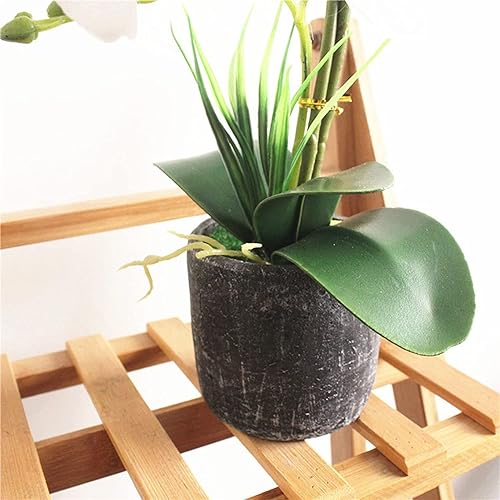 Miniatura 3 de Flores artificiales, orquídea roja artificial en jarrón, jarrones para flores, flores de seda para mesa, oficina, sala de estar, decoración de boda