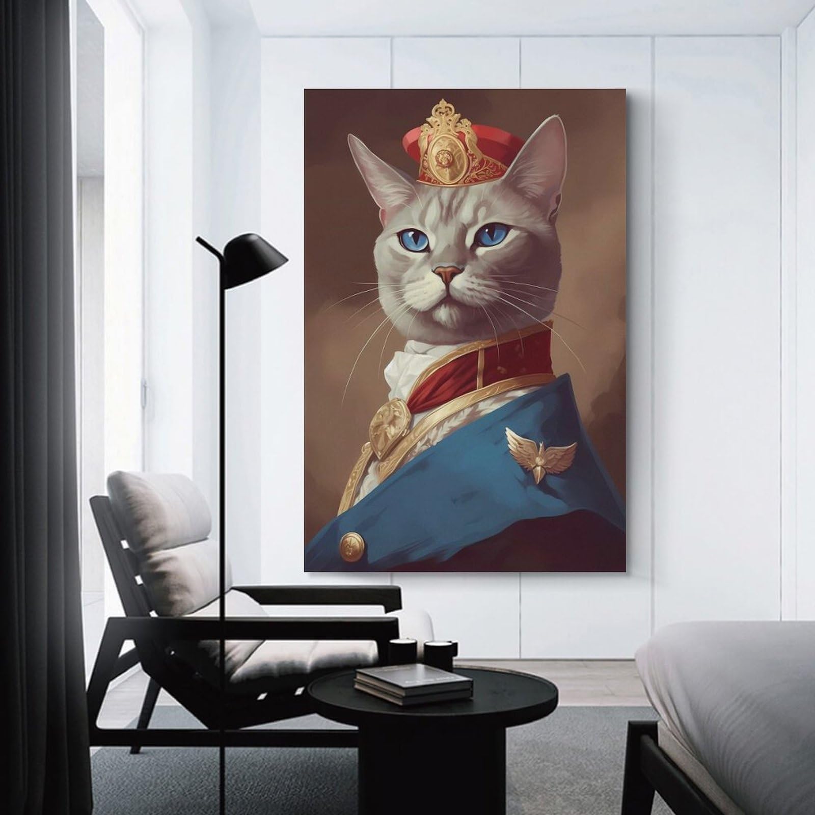 Junmoney Room Decor Wall Art Burmese Cat, 24x36inch(60x90cm), for Home Office, Desk Area Or Studio, An Interior Accent for Desk Areas