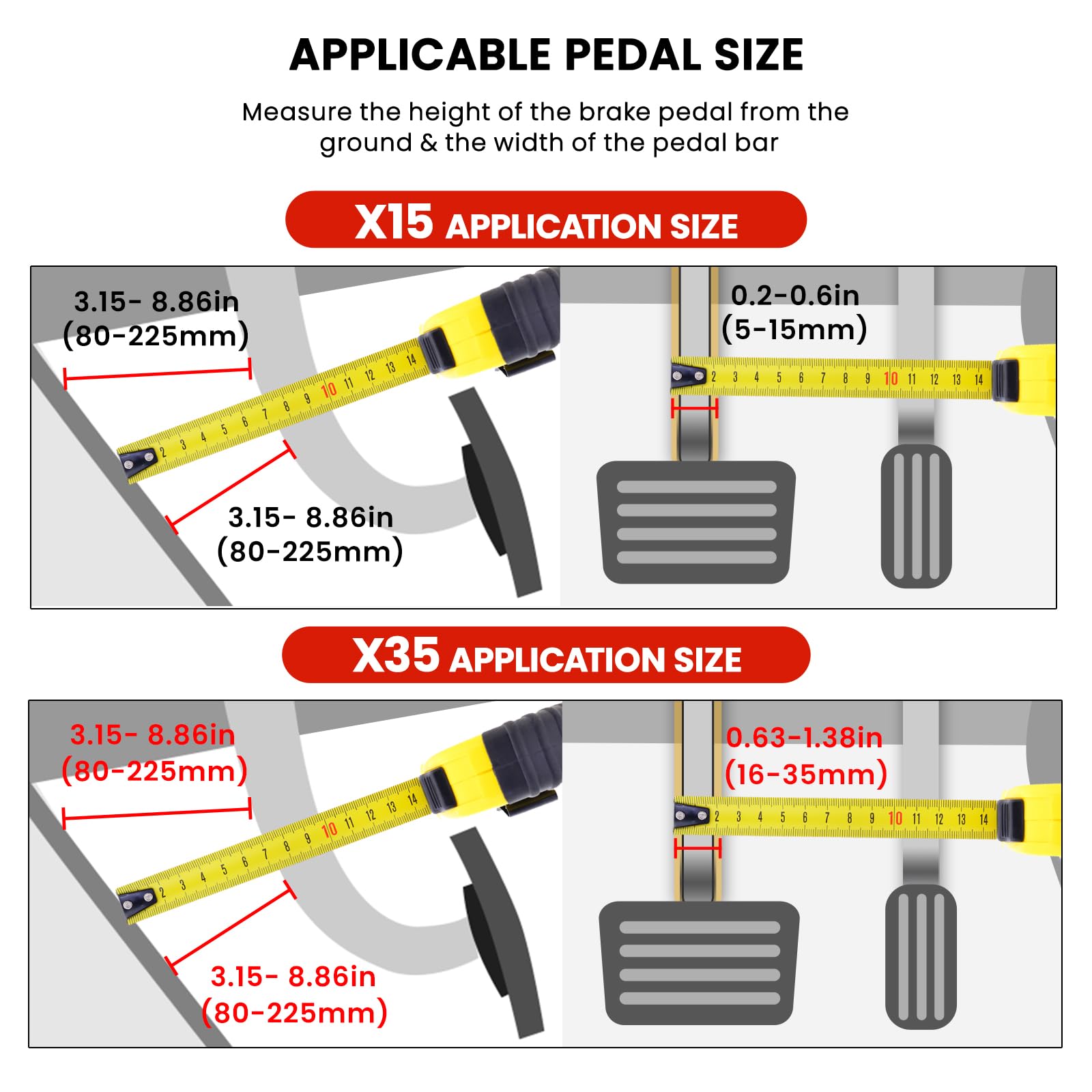 Serratura a pedale per auto, antifurto, blocco frizione del freno in acciaio inox, blocco pedale, immobilizzatore automatico, installazione rapida per auto, SUV, Van Camper (X15)