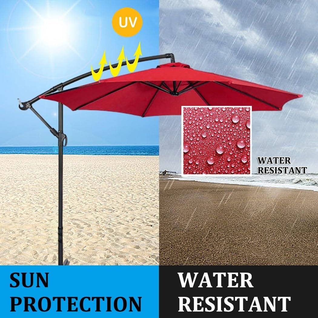 6.5-11.5ft Replacement Umbrella Canopy Cover for 6 Ribs 8 Ribs Sun Umbrella Replacement Cloth for Garden Patio Cantilever Parasol (Yellow 8.8ft (270cm)/6 Ribs)