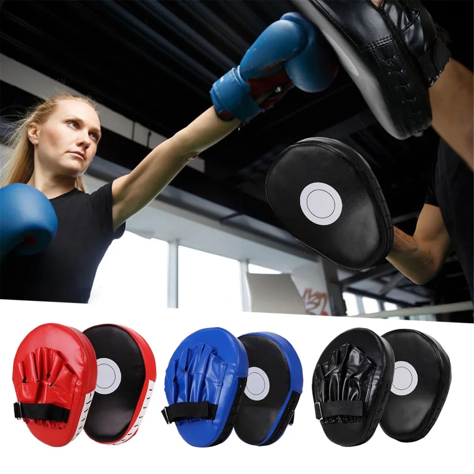 Almohadilla Golpeo Boxeo 1/2 Unidades de Almohadillas Curvas Boxeo for Entrenamiento, Transpirables, Cuero sintético PU, Ideales for Golpear y Entrenar la Mano
