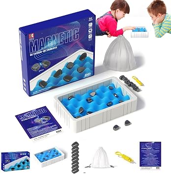 Pokmill Magnet Games 20pcs Cluster Magnetic Games Magnetic Toys Board Games Logic Thinking Interaction for Kids Educational Magnets for Kids Judgment Strategy Games Parent-Child Interaction A