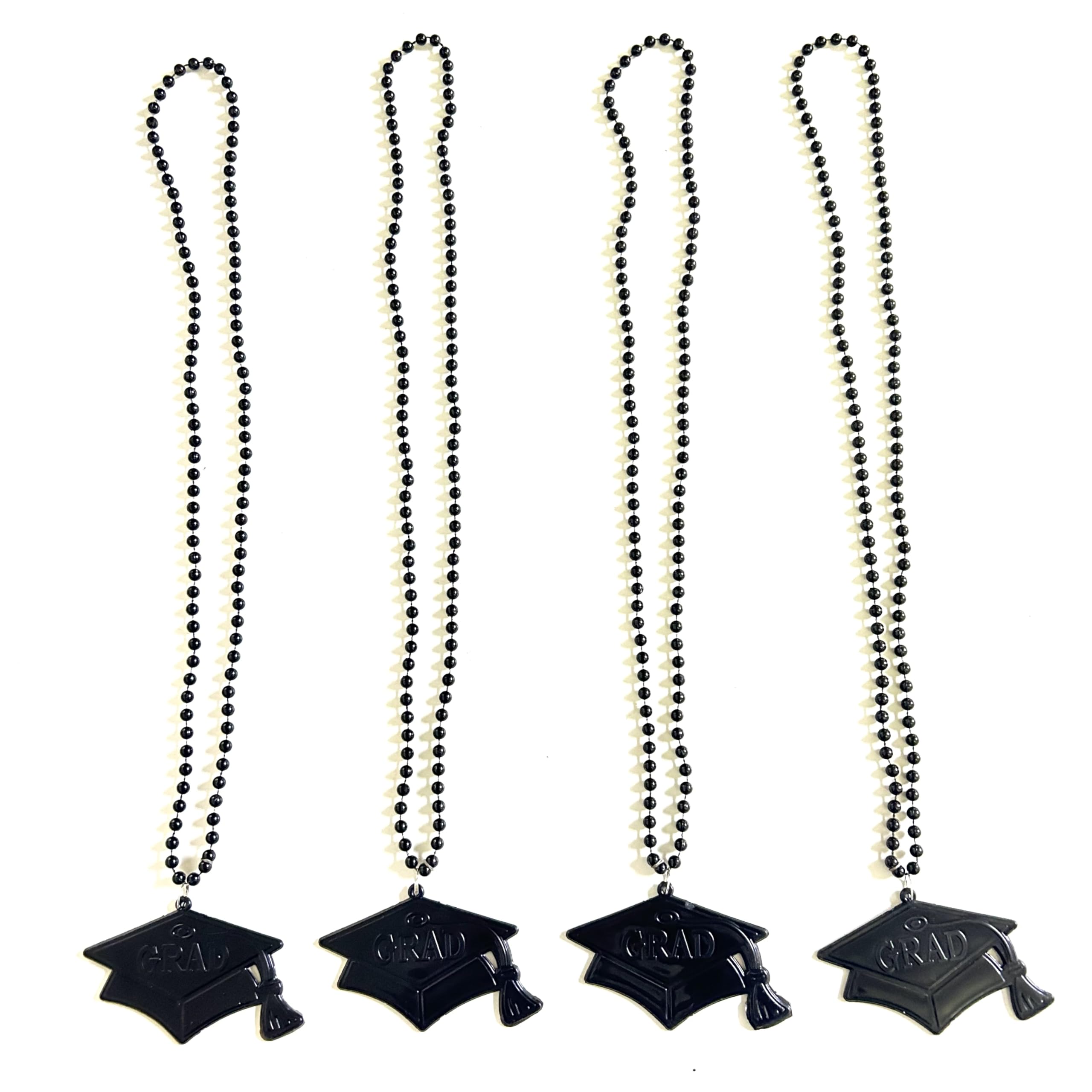 GZYSSL 30 Pcs Graduation Cap Black Party Pendant Beads Necklaces Graduation Cap Shape Beads Necklaces Party Favor Gifts Supplies