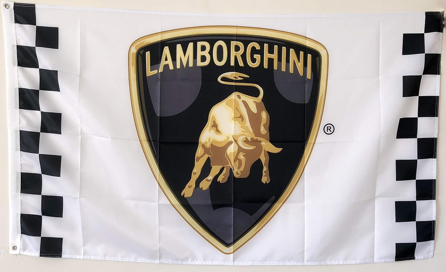 Annfly Lamborghini Car Racing Banner Flags 3ft x 5ft white