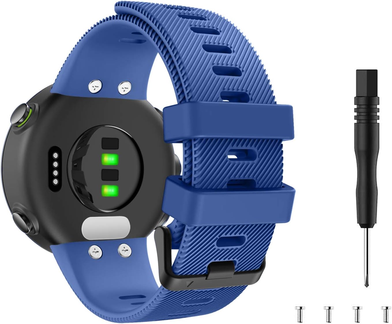 MoKo Compatible with Garmin Forerunner 45/Swim 2, Silicone Replacement Band for Watch, Night Blue
