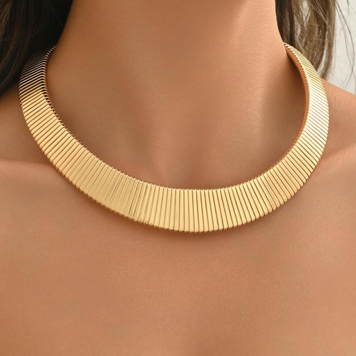 Chunky Gold Necklace Silver Statement Necklace for Women Dainty Gold Choker Necklaces Exaggerated Ethnic Punk Statement Jewelry Gifts - Image 8