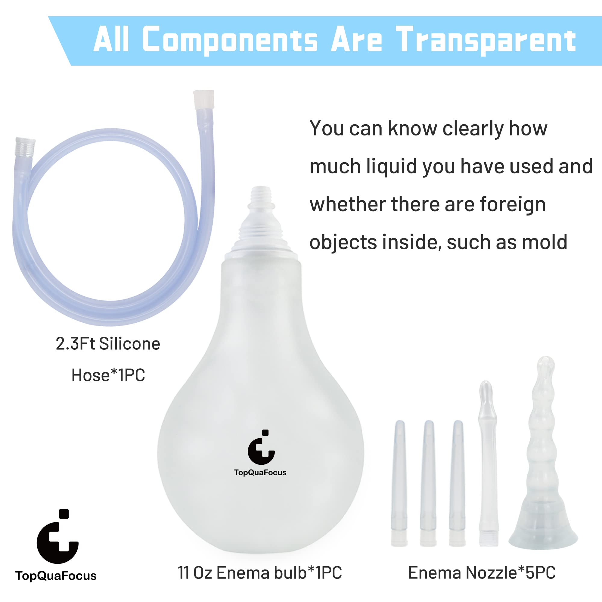 TopQuaFocus Enema Bulb Kit Home Coffee Enema for Men and Women Large