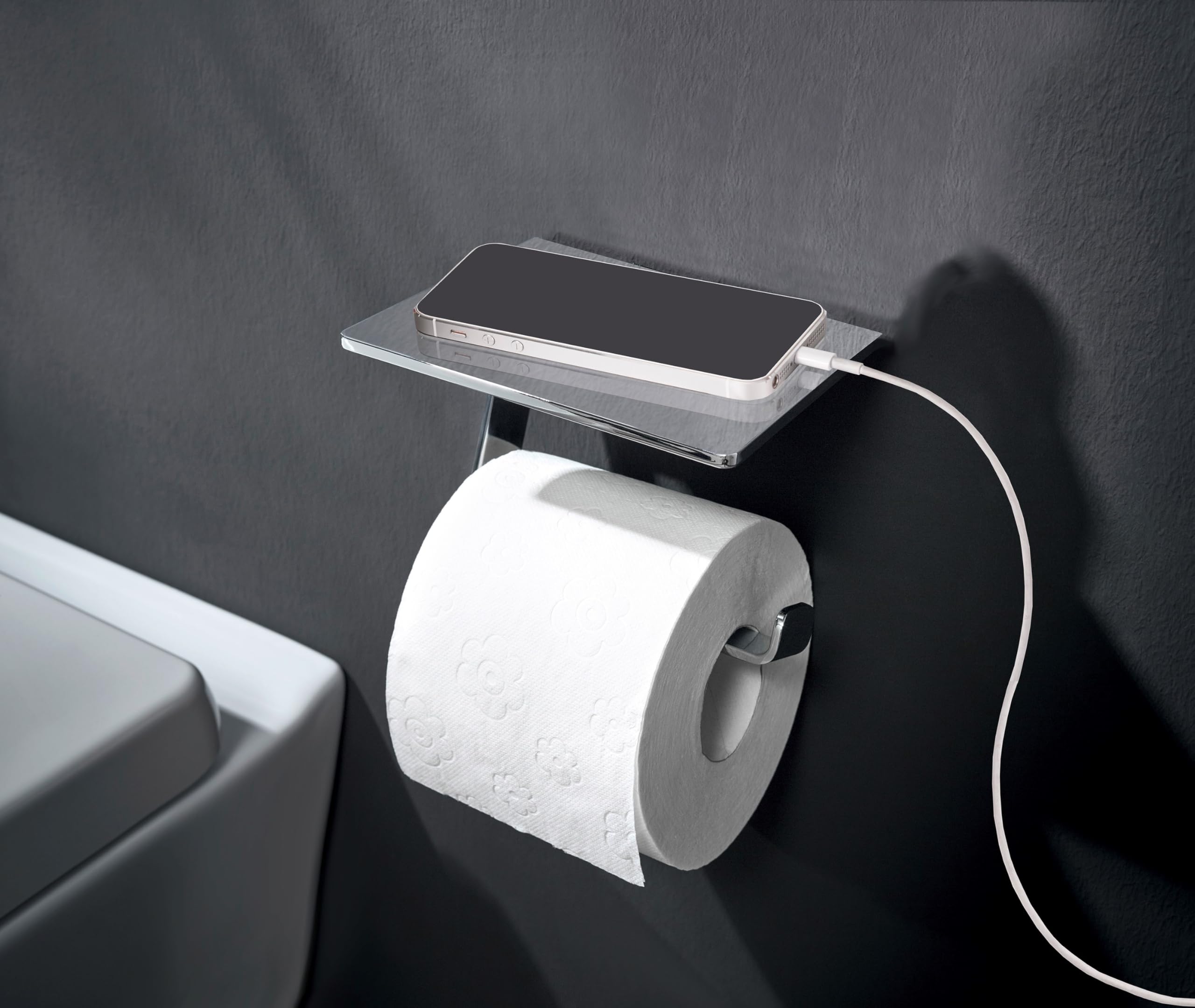 Quadrado Forma De Bambu Inferior Toilet Paper Holder Metal Aço Cor Banheiro Toil