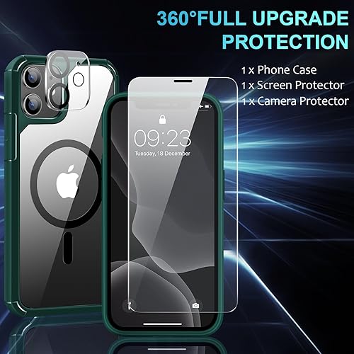 Miniatura 4 de ZZDZZ Funda magnética diseñada para iPhone Xs Max compatible con MagSafe con protector de pantalla y protector de lente de cámara, funda protectora