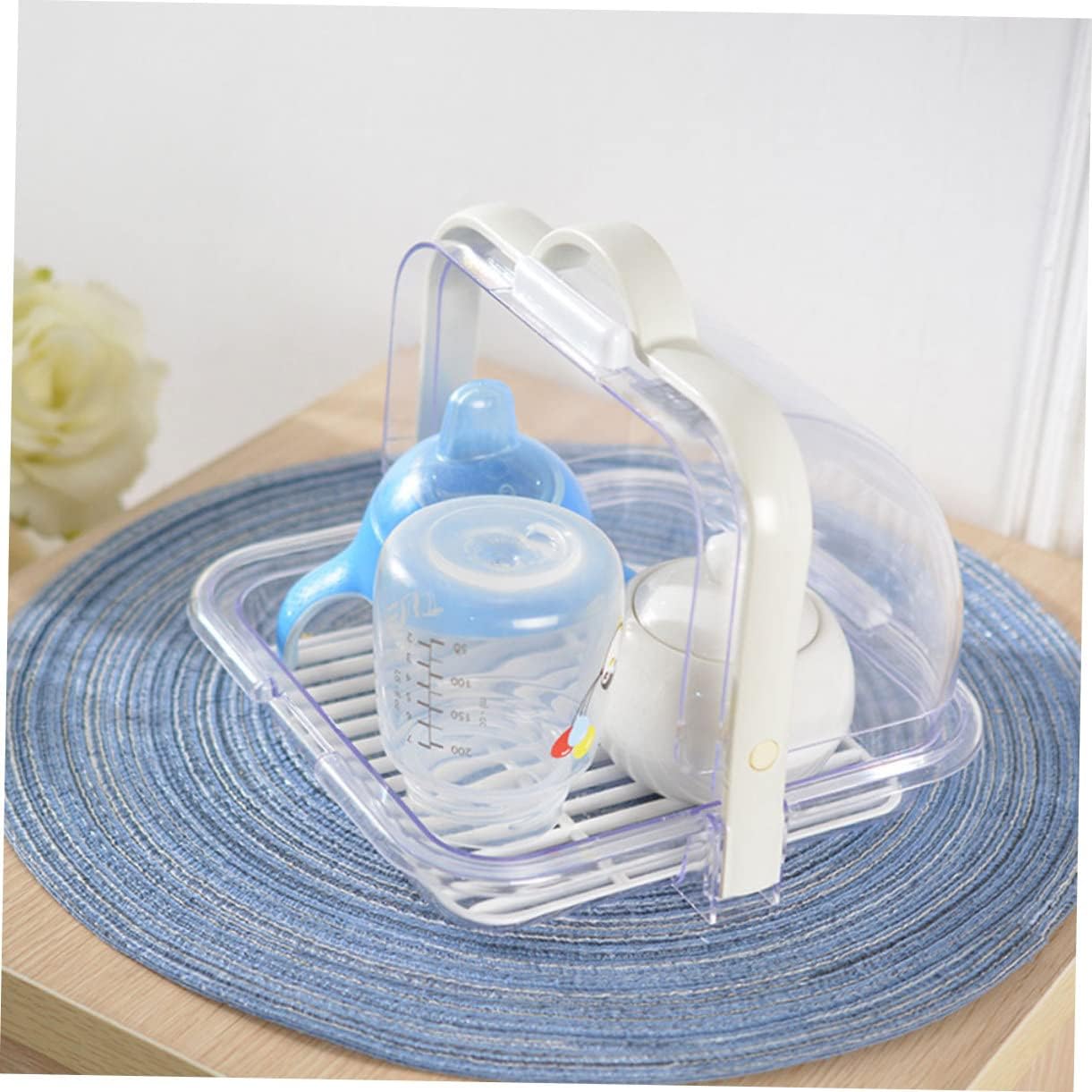 Portable Milk Bottle Draining Rack Multi-Functional Storage Box for Bottles Bread and Chopsticks Lightweight Sealed Container for Home Travel Use