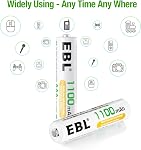 EBL AAA Rechargeable Batteries 1100mAh Triple A Battery 1.2V Ni-MH, Retail Pacakge - 8 Packs