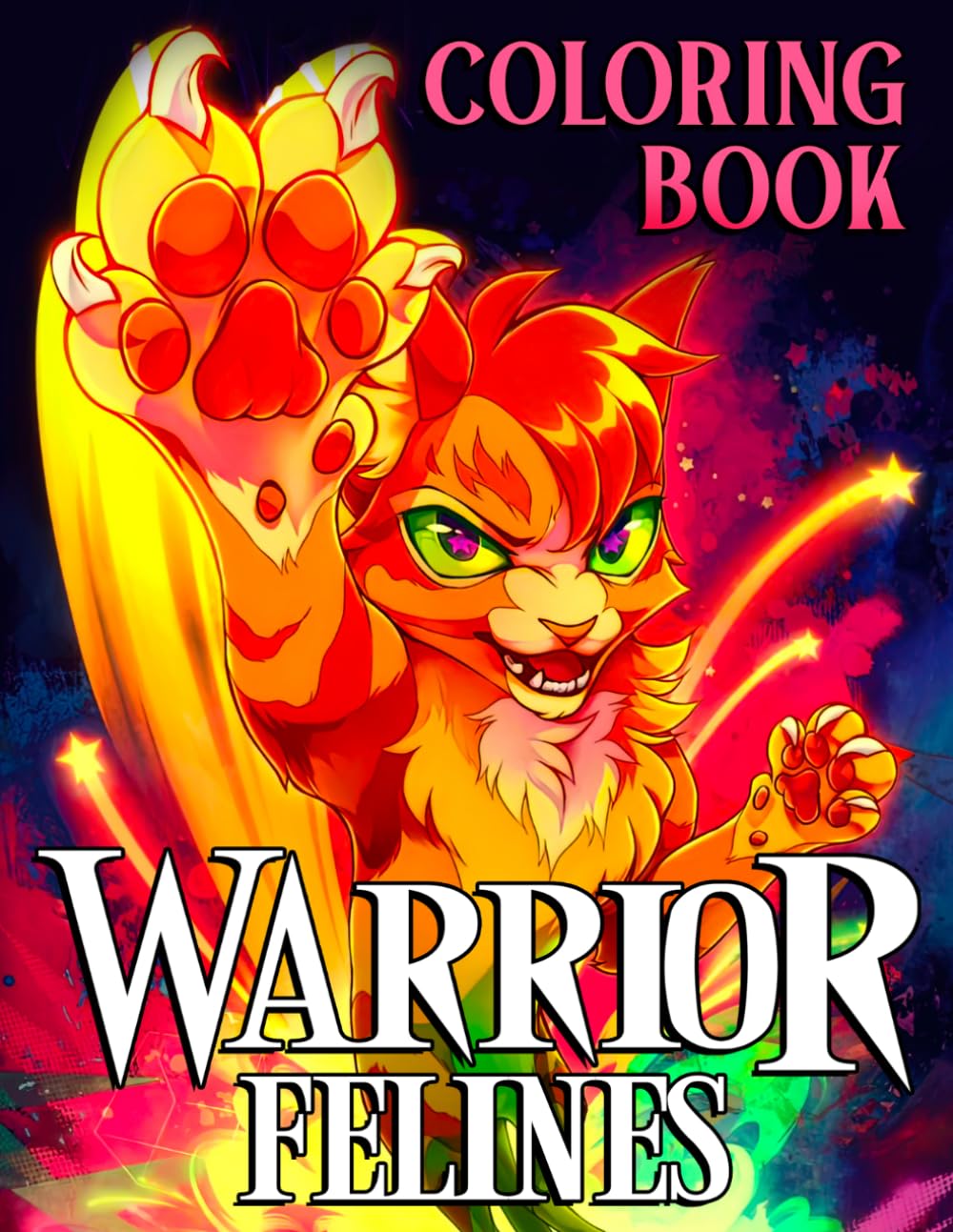 Warrior Felines Coloring Book: 35+ Amazing Coloring Pages for Kids, Teens, and Adults with Beautiful Exclusive Illustrations for Creative Fun and Relaxation