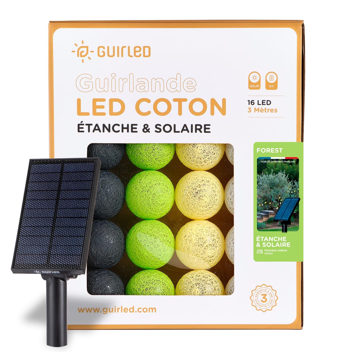 Guirlande d'extérieur Guinguette LED solaire 16 boules Forest GuirLED