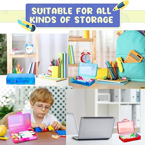 Miniatura 5 de Honoson 60 piezas de estuche de plástico duro a granel de 8 x 5 x 2 pulgadas, caja de lápices transparente, caja de almacenamiento de lápices