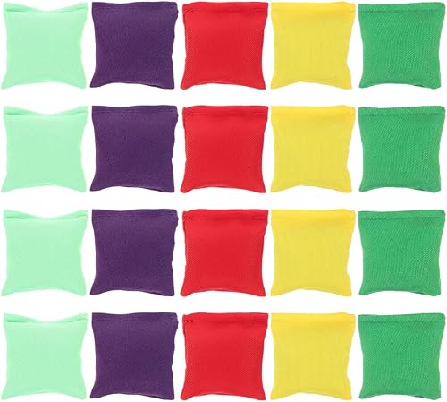 Toddmomy Juego de 20 mini pufs coloridos bolsas de frijoles pequeños para niños, suministros de deportes al aire libre ideal para niños y niñas