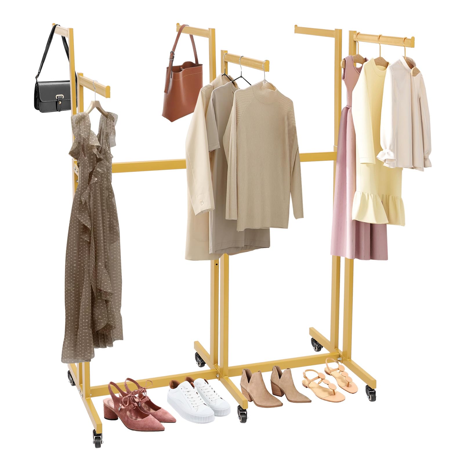 BOPRCSH Clothing Retail Rack, Garment Rack with Wheels