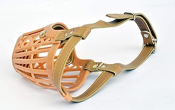 DOGISTA PET PRODUCTS Dog Mouth Cover Muzzle- M (1 Piece,Beige, Size-4), Medium