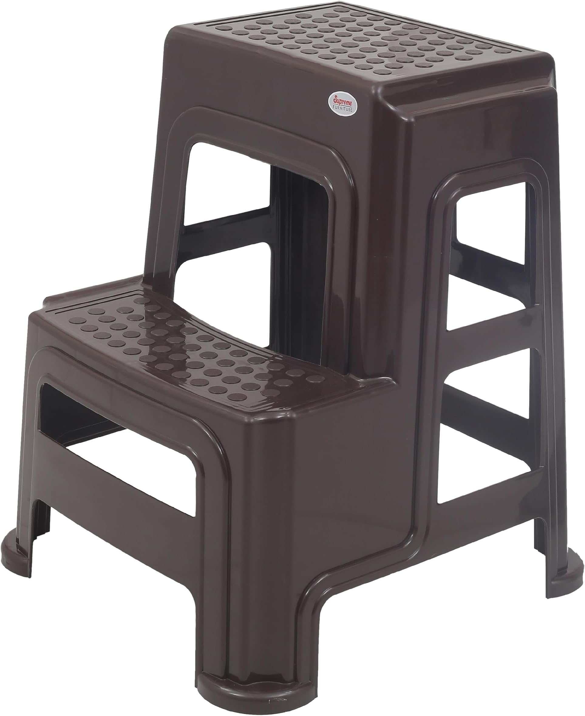2-Step HeavyDuty Plastic Multi Purpose Stool for Home,Office and Kitchen Use with 6 Months Replacement Warranty (Color: Wenge, 1 Piece)