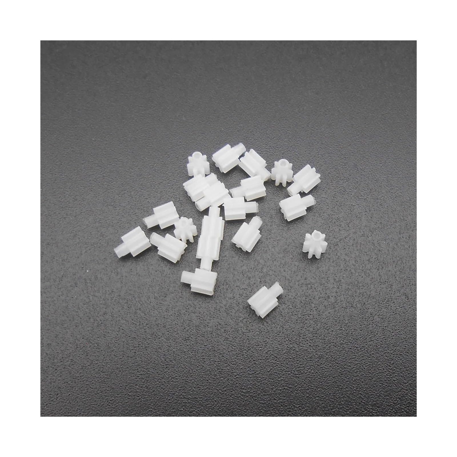 Shaft Pinion 20pcs 0.3 Module 7 Teeth Plastic Convex Spur Gear 0.3M 7T Step Straight Teeth Gear 0.75mm Inner Hole 2.7x3.9mm Spur Gear Motor Transmission