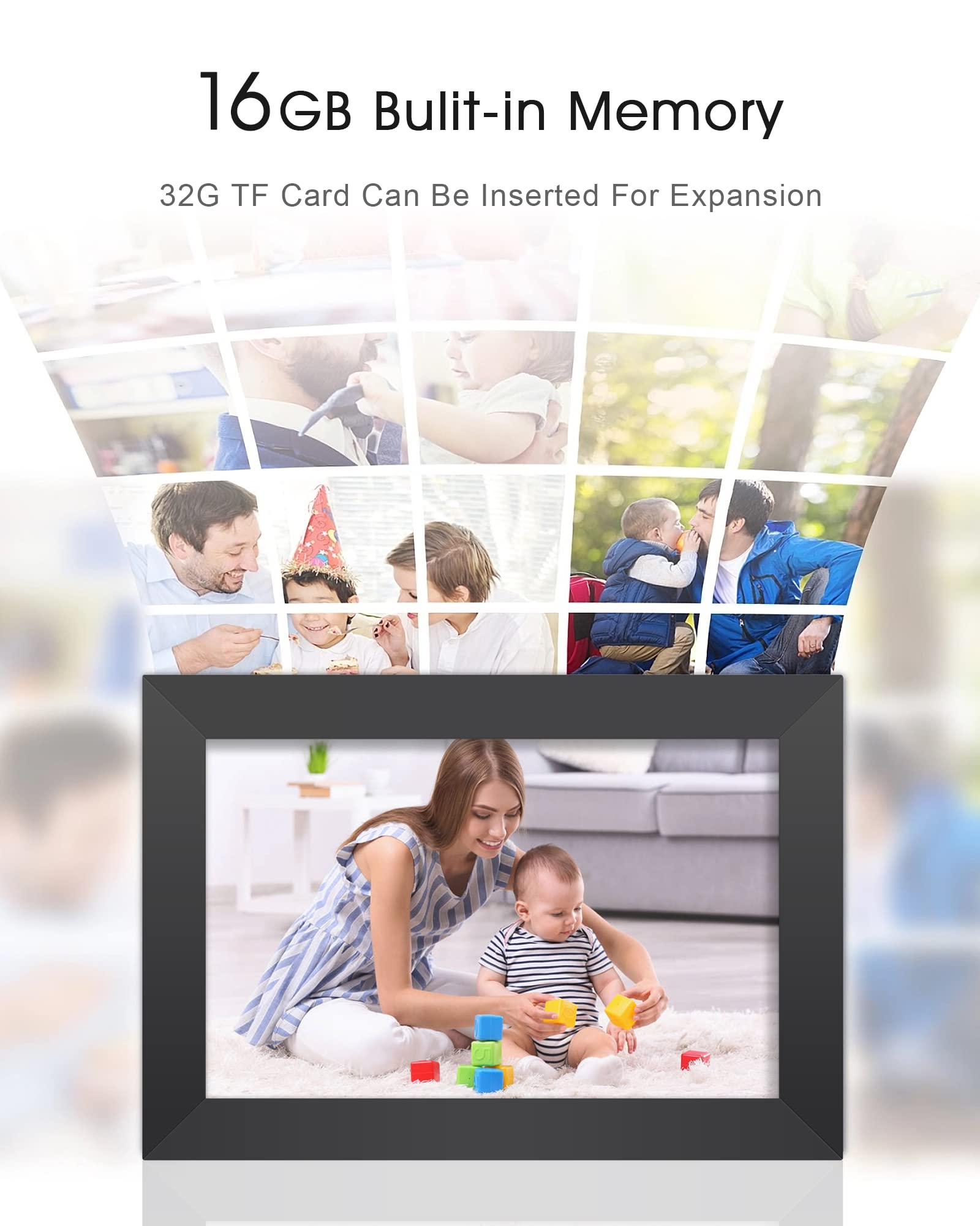 Cadre Photo Numérique 10 Pouces, TopLuck Cadre Photo Electronique IPS à