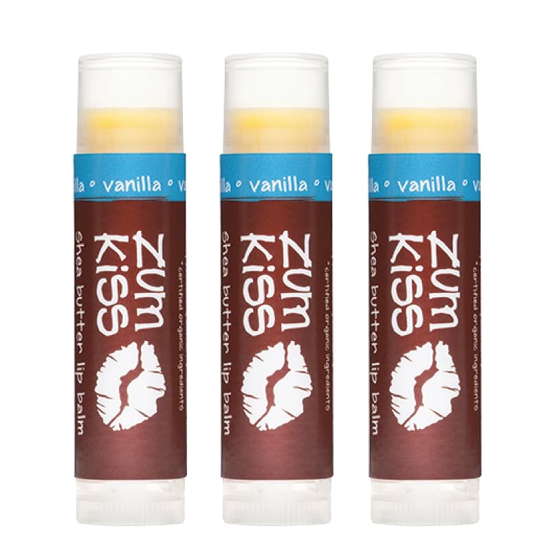 Bálsamo labial Zum Kiss de baunilha, pacote com 3