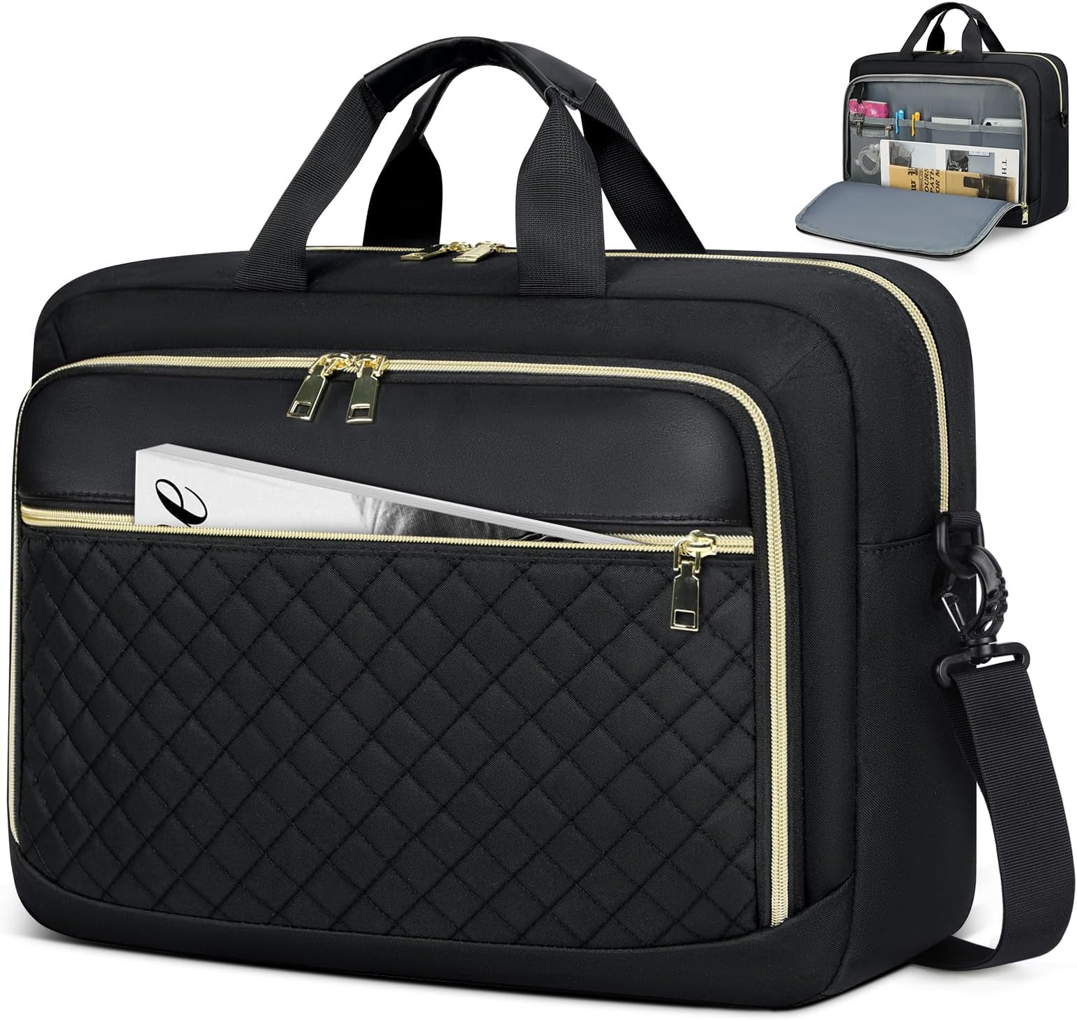 Laptop Bag Briefcase for Women Large Laptop Case Computer Work Bag Messenger Bag for Business/Office Travel/College