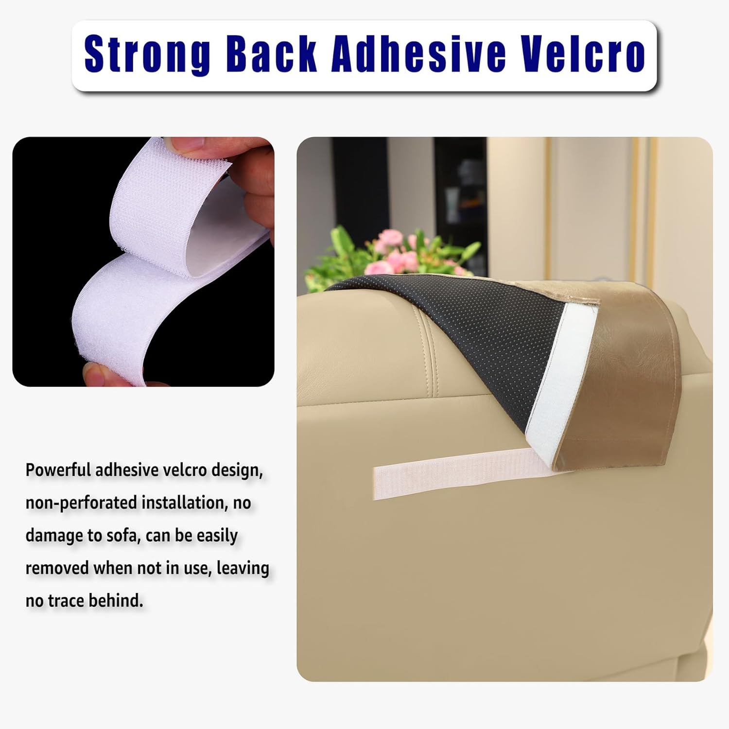 Non Slip Headrest Cover for Furniture Slipcovers,Faux Leather Headrest Protector for Recline Chair Vinyl Head Protector Cover for Sofa,Theater Seat Cover for Home & Office 17x27 in, Taupe