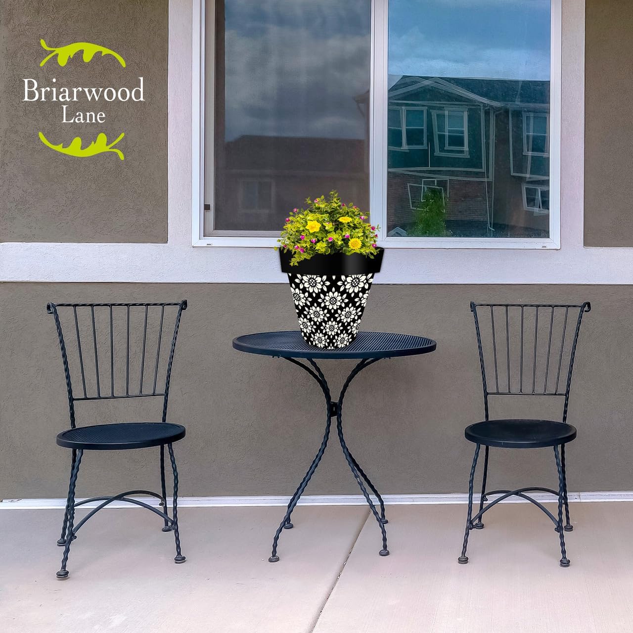 Briarwood Lane Geometric Floral Medium Planter