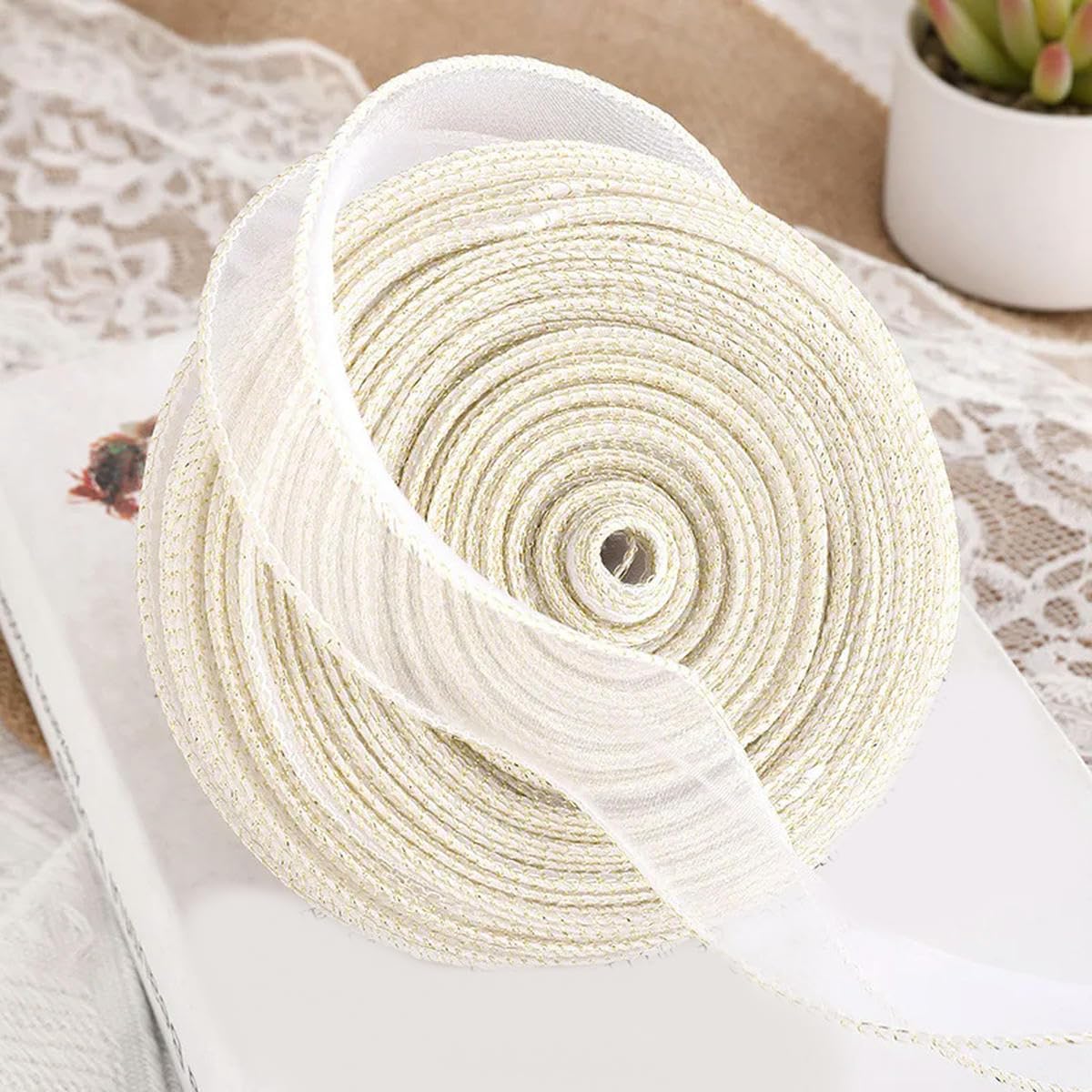 CIVIOOH 40mm 40 Yards Satin Ribbon Roll Bouquet Wrapping Lace Tulle Ribbons Wedding Decoration Organza