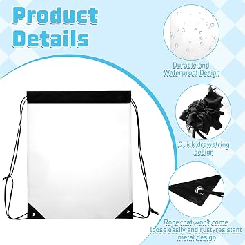 2 Pack Clear Drawstring Bags for Stadium Events, Waterproof Clear Drawstring Backpack for Concert Baseball Festival Beach Bag