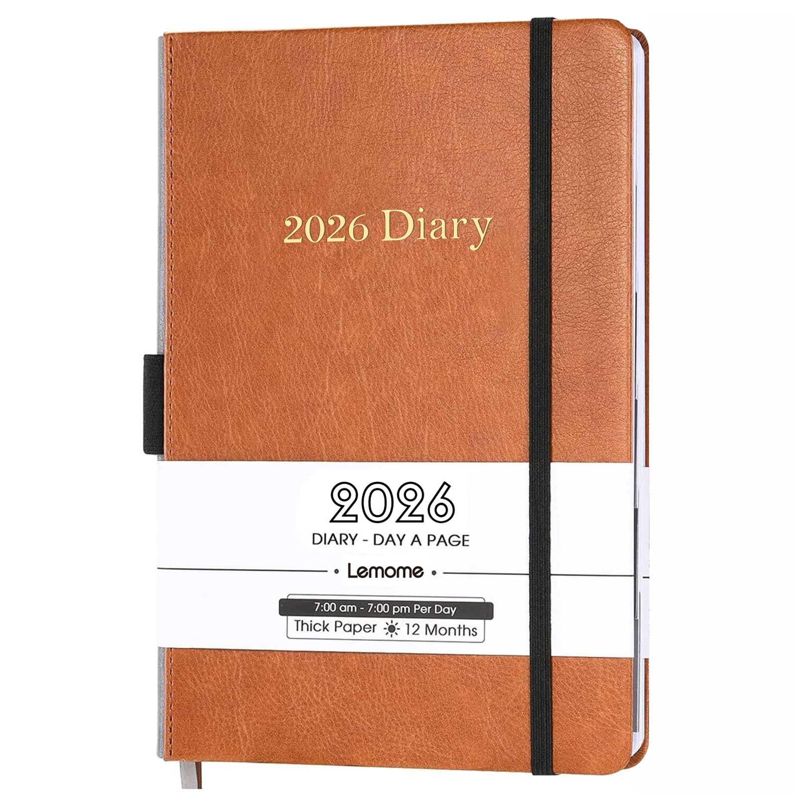 2026 Diary - 2026 Daily Planner, January - December 2026 Appointment Book, 5.75" x 8.5", Hourly Planner 2026 with Tabs/Pen Loop/Bookmarks