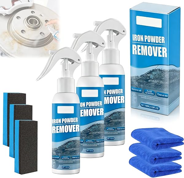 Multi-Functional Quick-Acting Rust Removal Spray, 2026 New Iron Power Remover Spray, Portable Rust Remover Sprays for Metal, Fast-Acting Formula, Bikes, Tools, Cars Surfaces (100ml*3pcs) - 1