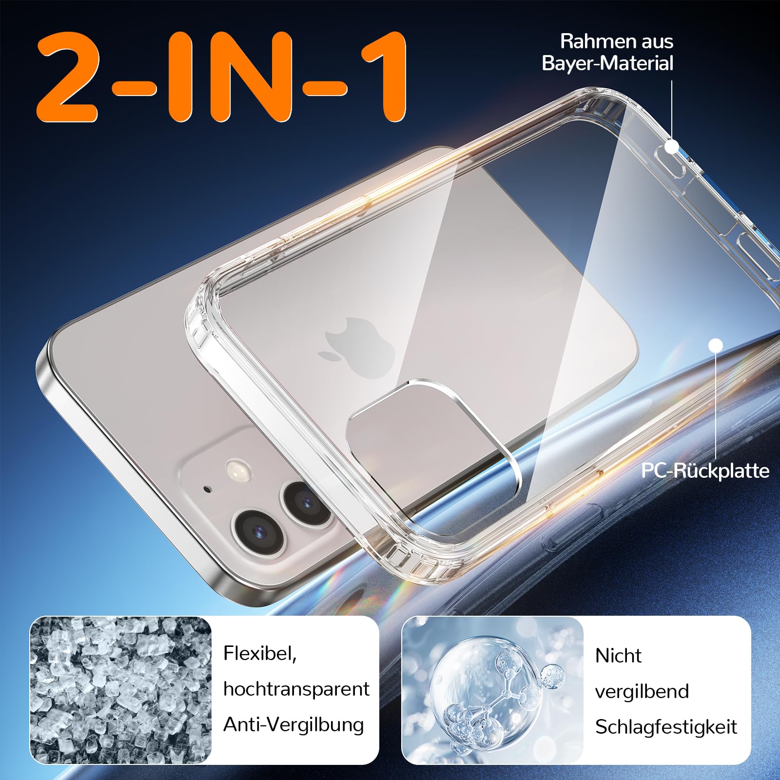 Clear Case for iPhone 12/12 Pro, Ultra Thin, Shockproof TPU Cover, Anti-Yellowing, Crystal Clear, Phone Case for Apple iPhone 12/12 Pro - Clear — view 4
