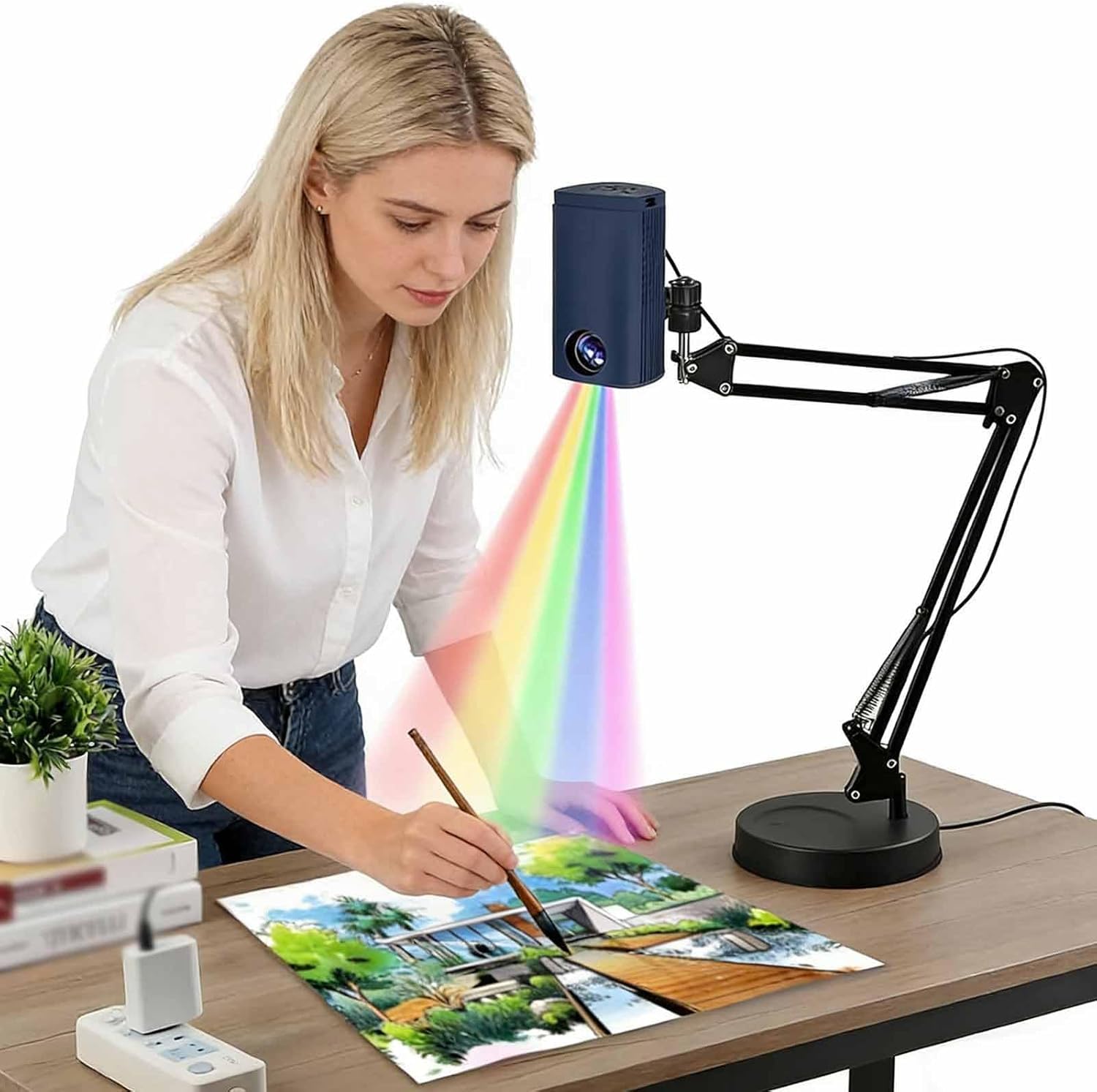 Przenośny projektor do rysowania, inteligentny projektor artystyczny, obsługuje telefony komórkowe i dyski flash USB, rozdzielczość 1080P, pełna rozdzielczość, odpowiedni do formatów A3 i A4