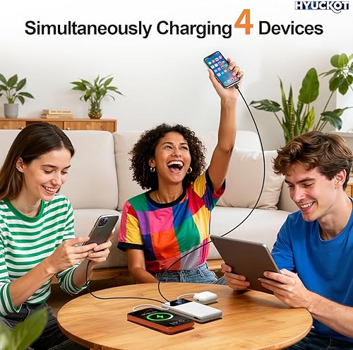 Miniatura 4 de Cargador portátil de 10000 mAh con cables integrados y enchufe de pared, carga rápida USB C batería para iPhone Samsung Google Pixel, viaje