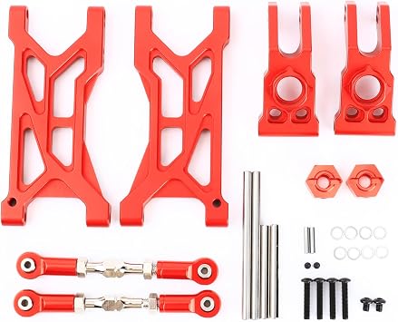 RCAWD Gorgon Suspension Arms & Links Turnbuckles Upgrades & Spindle Hub Carrier, A-Arms Linkages Tie Rods Toe Set for ARRMA 1/10 Parts #ARA330751