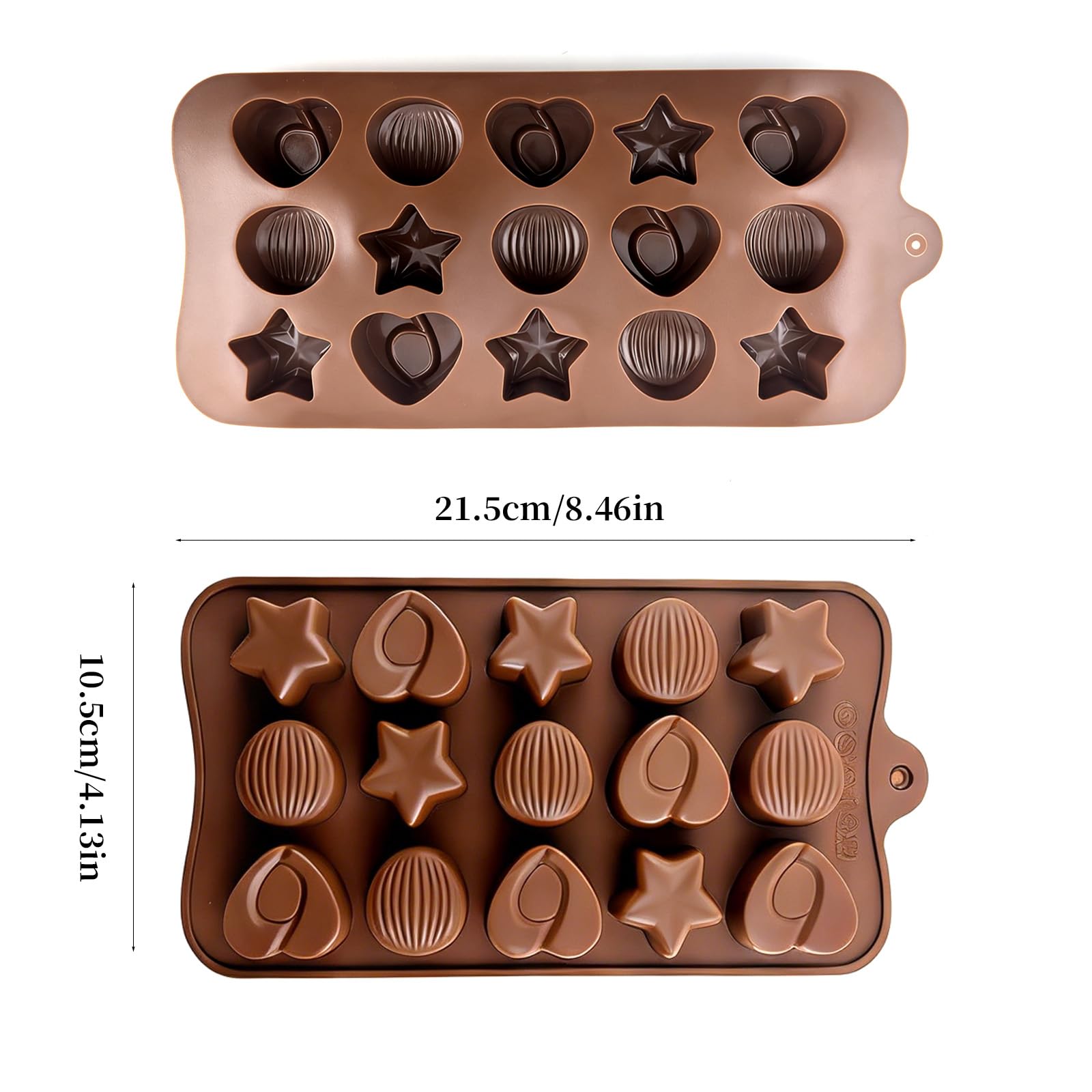 6 silikonowych foremek do czekolady, nieprzywierające formy 3D, uniwersalne do muffinek, babeczek, fondantów i pieczenia DIY