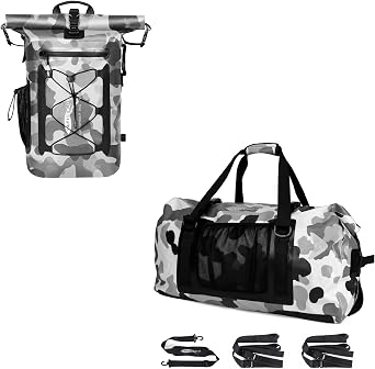 35L Heavy Duty Waterproof Dry Bag Backpack and 65L Waterproof Duffel Bag for Kayaking, Rafting, Boating, Swimming, Beach