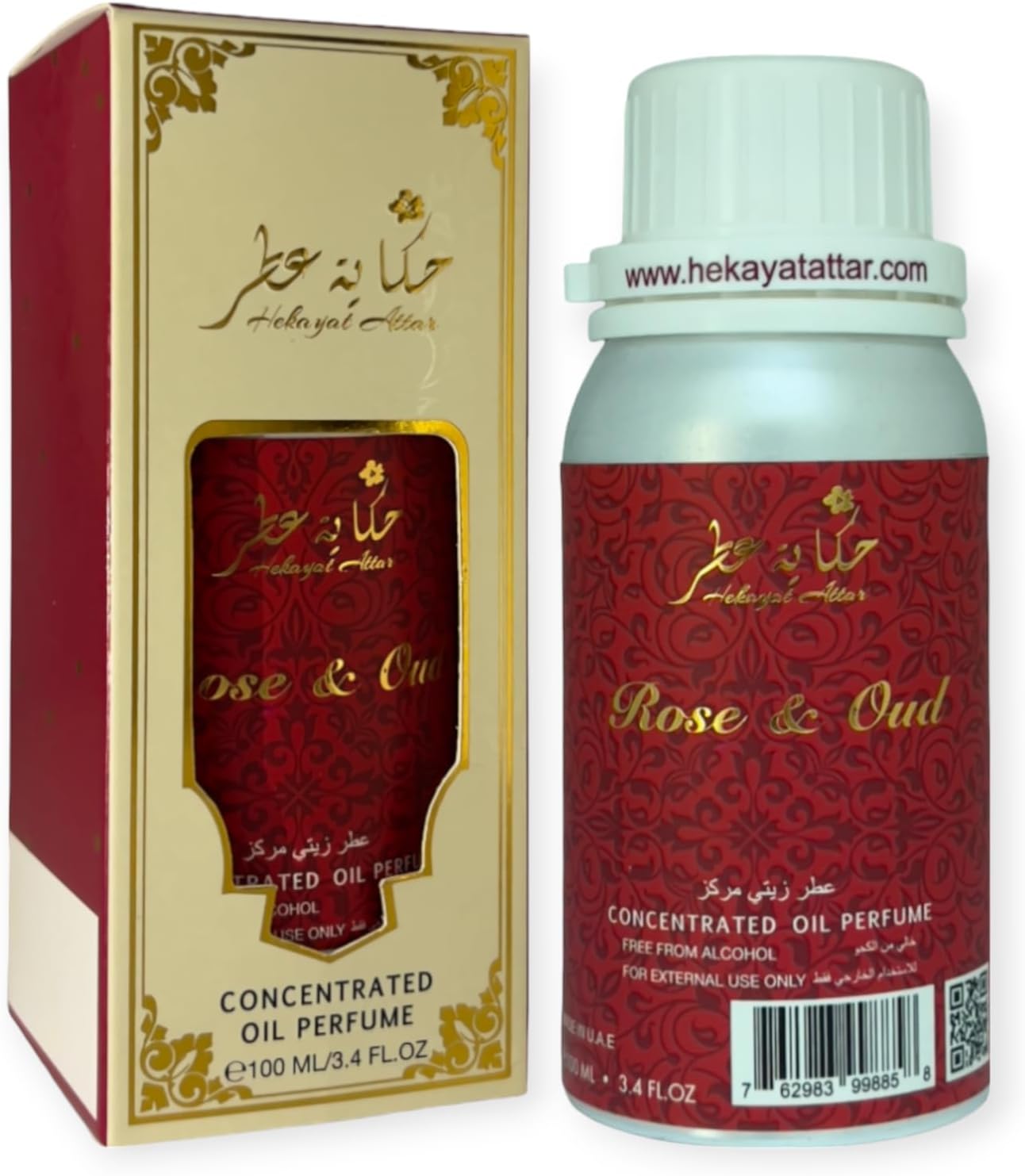 ROSE & OUD 100ML CONCENTRATED PERFUME OIL by Hekayat Attar