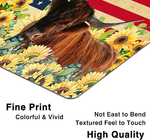 Miniatura 3 de Independence Day Metal Signs Sunflower Cow Farm Animals Aluminum Sign Patriotic Nostalgia Oil Painting Aluminum Sign US Flags Retro 12 Inch Metal