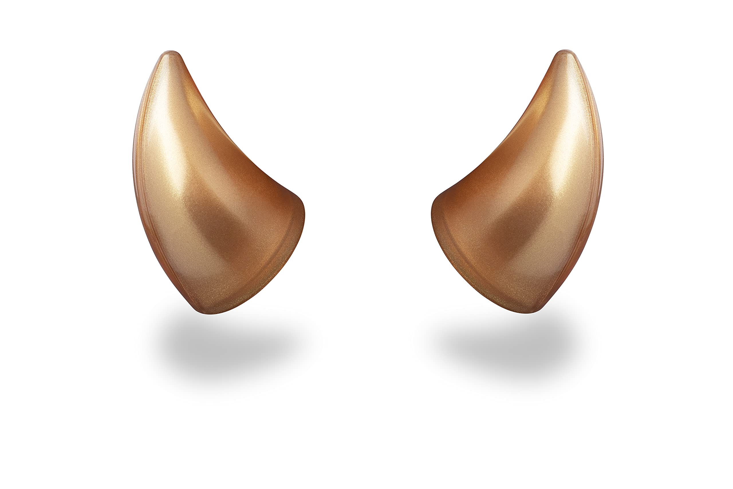 Helmet FlairMagNeatOhz Small Gold Devil Horns for Helmet | Made in USA | Helmet Accessory for Motorcycle Helmet, Bike Helmet, Ski Helmet | Magnetic & Interchangeable | Pair (Helmet Not Included)