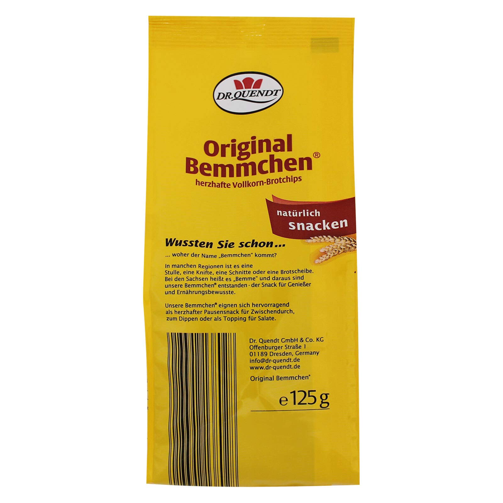 15er Pack Dr. Quendt Bemmchen (15 x 125 g) Vollkorn-Brotchips Knusper-Bemmchen Röstbrot
