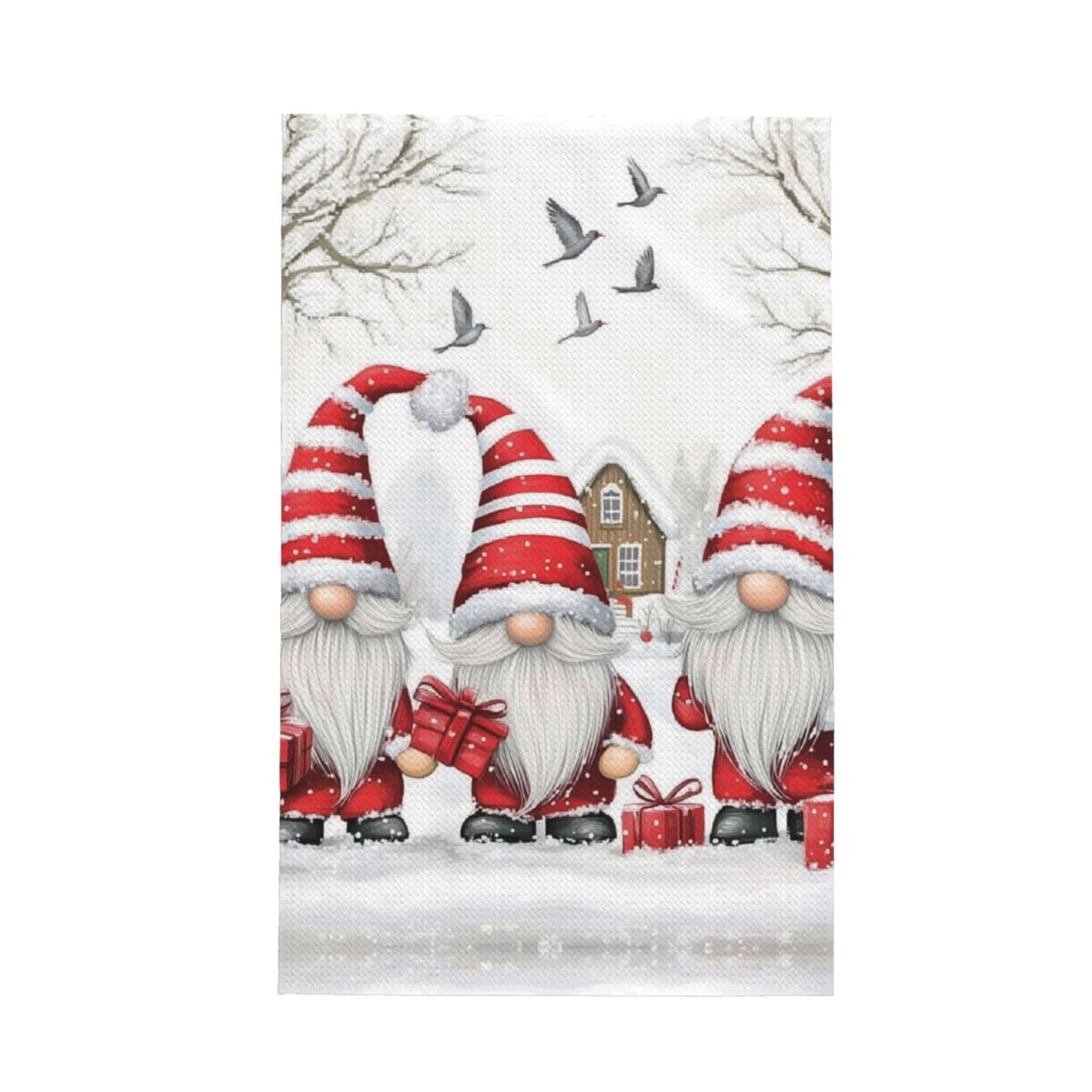 Mexpekil Super Absorbent Kitchen Towels 26x16inch, Christmas Gnomes Farmhouse Xmas Winter Waffle Weave Dish Cloth for Cleaning & Drying