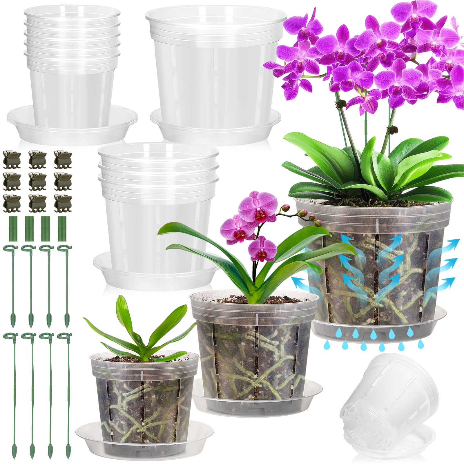 Tetutor 9 Pack Orchid Pots
