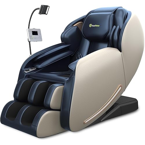 Real Relax 2025 Massage Chair Full Body, Zero Gravity SL-Track Shiatsu Massage Recliner with Heat, APP Control, Child Lock, Body Scan Bluetooth, Foot Roller, Favor 06, Blue
