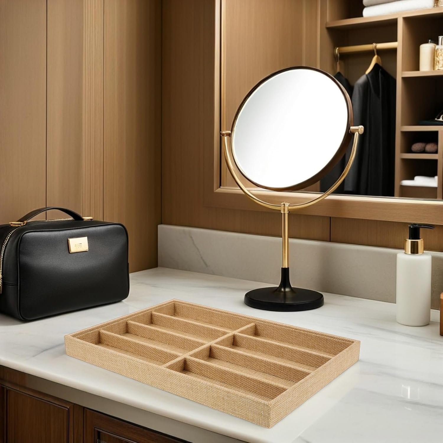 Sunglasses Organizer Tray 8 Grid Sunglass Organizer Velvet Tray Yellow Stackable Glasses Display Case for Women Glasses Jewelry Display Watch 13.78" x 9.45"