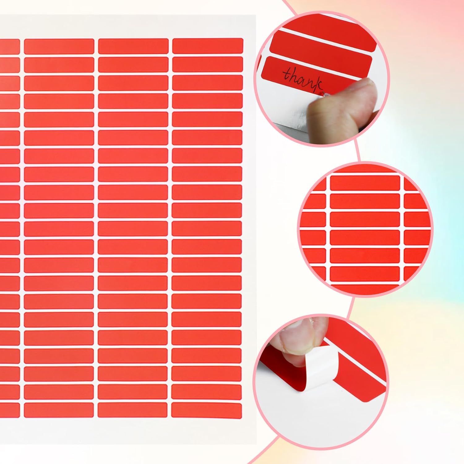 840Pcs Rectangular Colored Stickers,Rainbow Color Coding Label Stickers for Offices Labeling Marking File Folder Labels Name Tags(10 Sheets,10 Colors) - Image 3